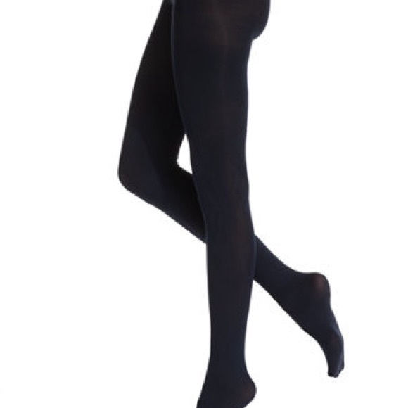 NIB - 2 pr black tights - SPANX and Hue - 1 pr each- BLACK Sz L (12/14) - Picture 2 of 6